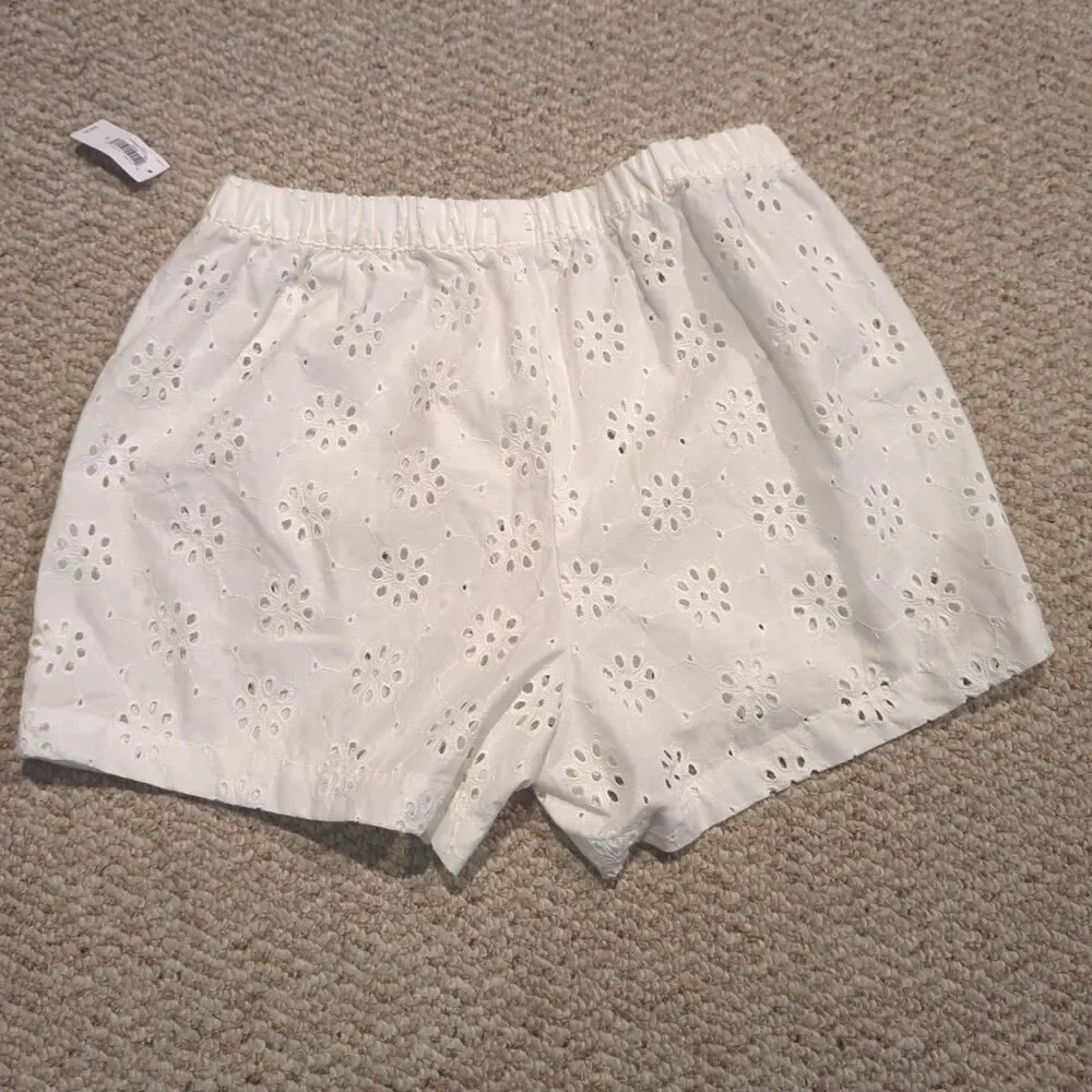 Gap Body Eyelet Sleep Lounge Shorts Womens XS White Pull On